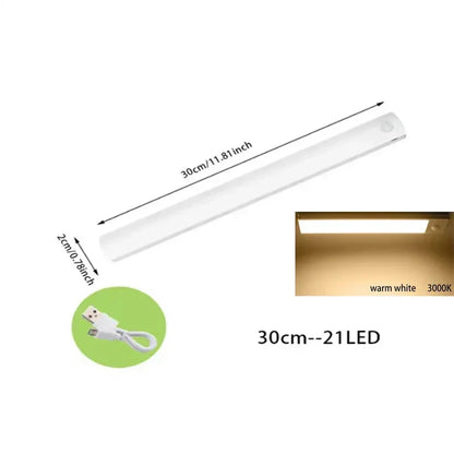 Under Cabinet Motion Sensor Light Rechargeable LED Strip Kitchen Light