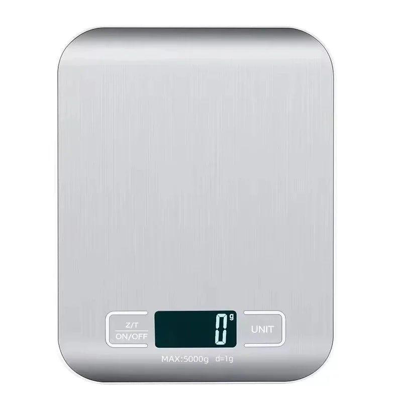 Digital Kitchen Scale — LED Display, 5kg/1g, Stainless Steel, 6 Units | Silver
