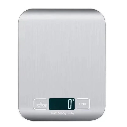 Digital Kitchen Scale — LED Display, 5kg/1g, Stainless Steel, 6 Units | Silver