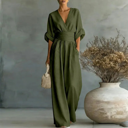 Full Size Sleeveless Wide Leg Jumpsuit Plus Size