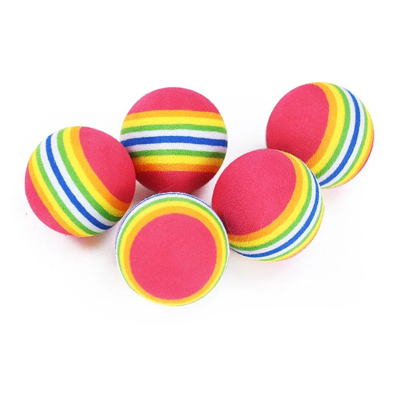 10PCS Rainbow Cat Toys Ball Interactive Cat Pet Toys Supplies
