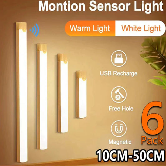 Under Cabinet Motion Sensor Light Rechargeable LED Strip Kitchen Light