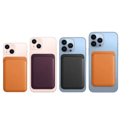 MagSafe Magnetic Wallet Card Holder – Leather Case for iPhone 17, 16, 15, 14, 13, 12 & Samsung