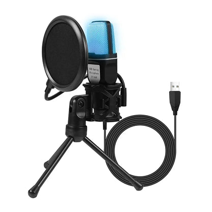 Professional USB Condenser Microphone Kit – Gaming & Podcast Mic for PC/Laptop, Wired Studio Recording Mic for Streaming, Karaoke & Voice Overs.