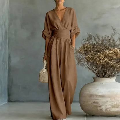 Full Size Sleeveless Wide Leg Jumpsuit Plus Size