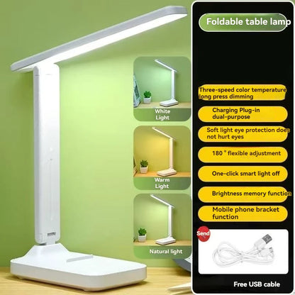 Foldable Table Led Desk Lamp, Eye Protection Night Light, USB Chargeable