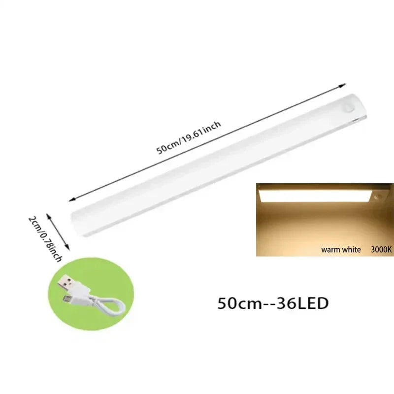 Under Cabinet Motion Sensor Light Rechargeable LED Strip Kitchen Light