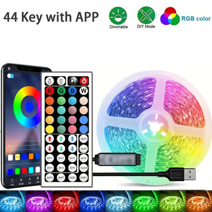 RGB LED Strip Lights APP Control Flexible Room Bedroom Light