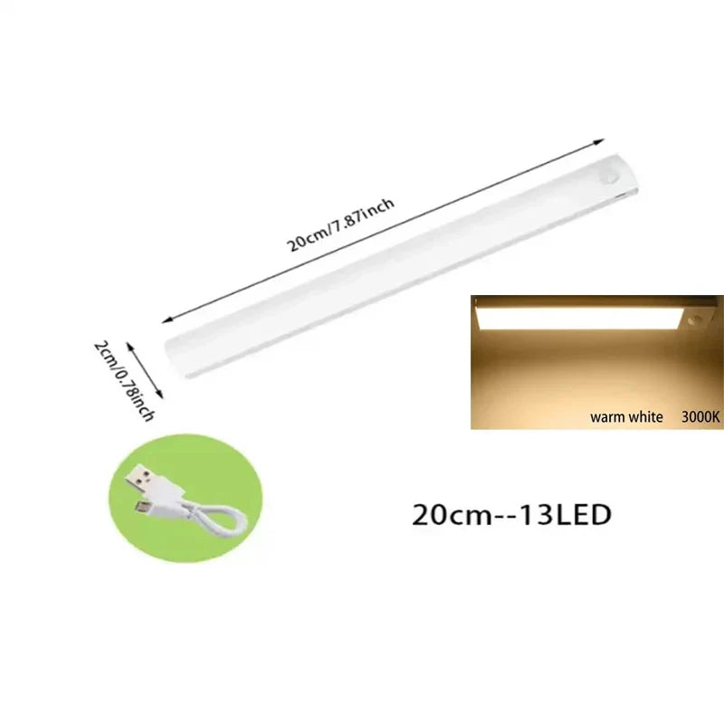 Under Cabinet Motion Sensor Light Rechargeable LED Strip Kitchen Light