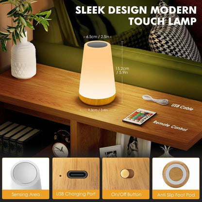 RGB LED Night Light 13 Colors Touch & Remote Control