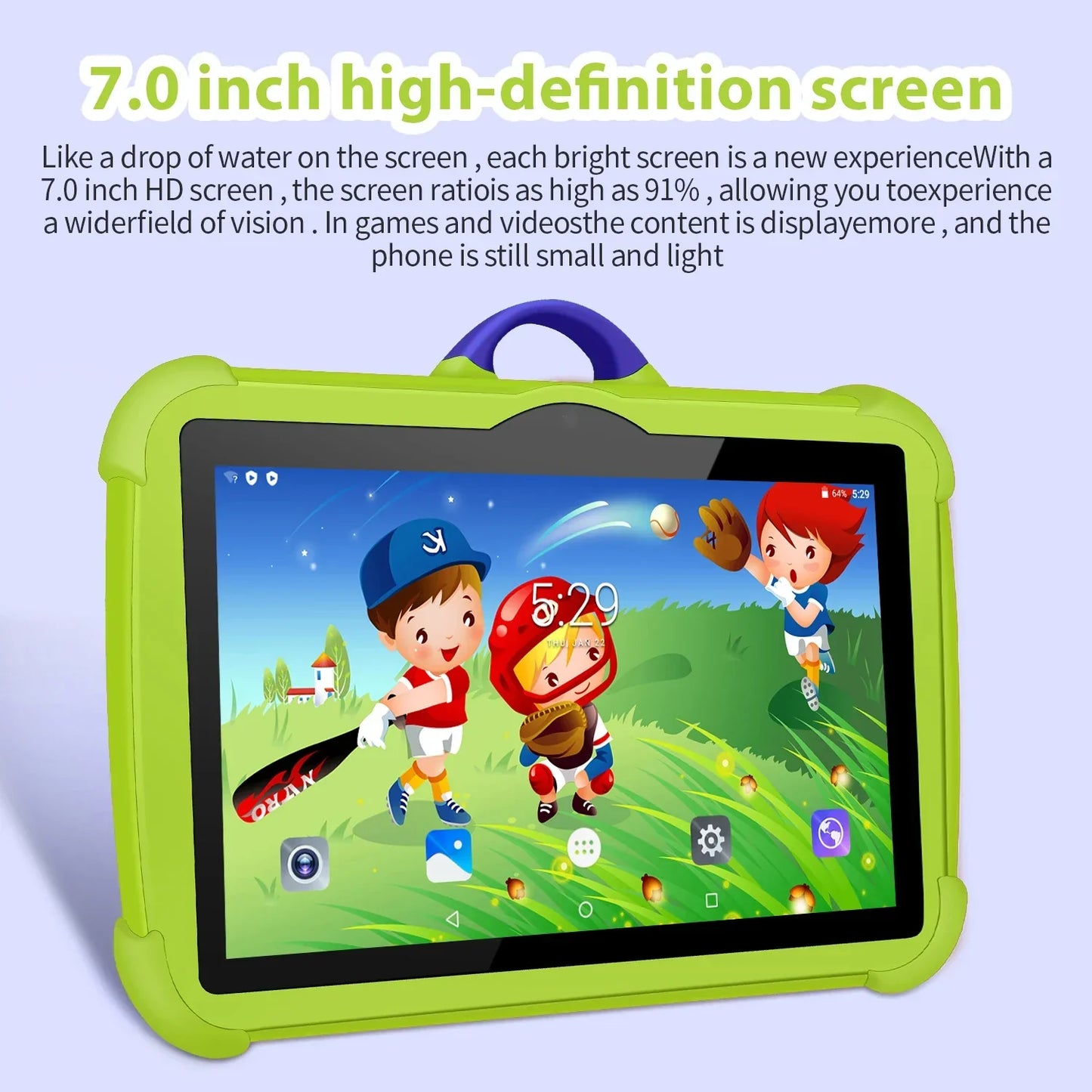 Kids Android Tablet 7 Inch 4GB RAM 64GB Educational Tablet