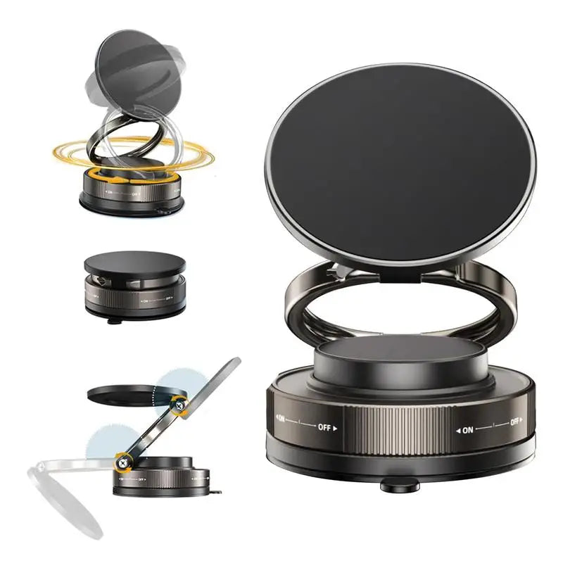 Vacuum Suction Magnetic Phone Mount – Adjustable Swivel Lock Windshield Holder