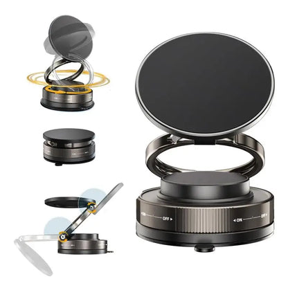 Vacuum Suction Magnetic Phone Mount – Adjustable Swivel Lock Windshield Holder