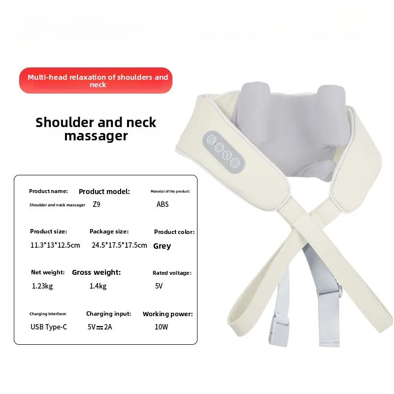 Bionic Neck Shoulder Massager N7 Kneading Massager Shawl 3-Level Modes Neck Cervical Waist Leg Body Muscles Massage Pillow