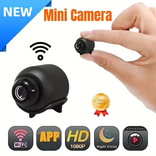 Mini WiFi Camera 1080P HD, Indoor Security Cam with Night Vision, 2-Way Audio, Baby & Pet Monitoring