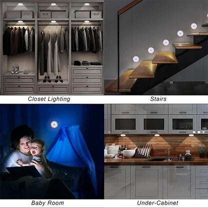 Motion Sensor LED Night Light – USB Rechargeable Wireless Closet Light