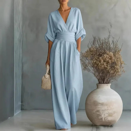 Full Size Sleeveless Wide Leg Jumpsuit Plus Size