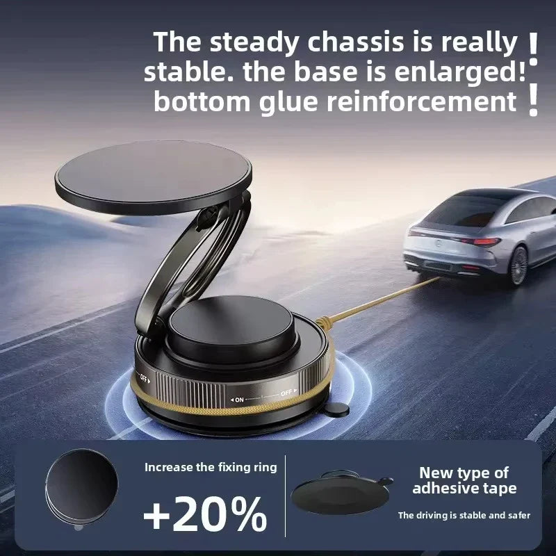 Vacuum Suction Magnetic Phone Mount – Adjustable Swivel Lock Windshield Holder
