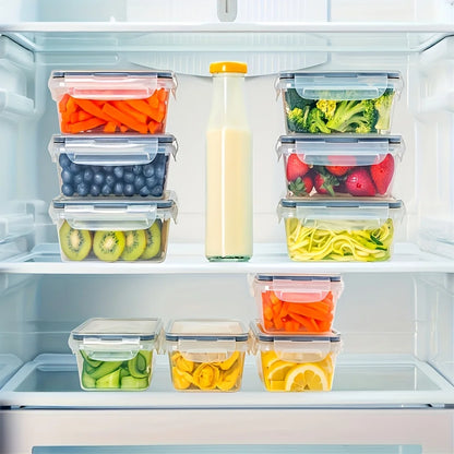 Clear Kitchen Food Storage Container Set – Microwave-Safe, Multi-Purpose Plastic Lunch Boxes with Lids + 24 Chalkboard Labels