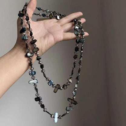 Bohemian Colored Shell Bead Double Layered Necklace