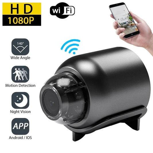 Mini WiFi Camera 1080P HD, Indoor Security Cam with Night Vision, 2-Way Audio, Baby & Pet Monitoring
