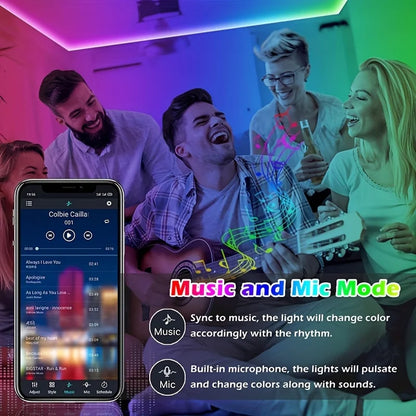 RGB LED Strip Lights APP Control Flexible Room Bedroom Light