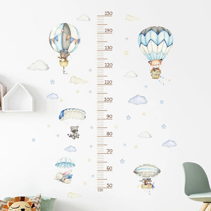 3PC Cartoon Animal Height Ruler Wall Stickers