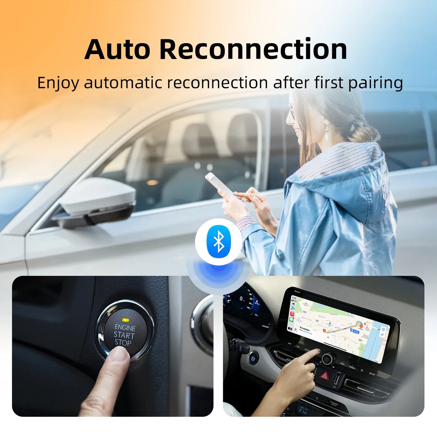Wired to Wireless CarPlay & Android Auto Dongle, Adapter Stable Sync, 2026 model