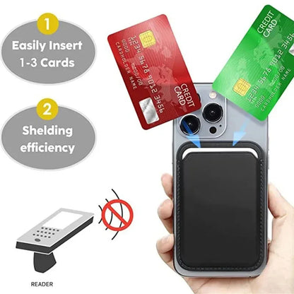 MagSafe Magnetic Wallet Card Holder – Leather Case for iPhone 17, 16, 15, 14, 13, 12 & Samsung