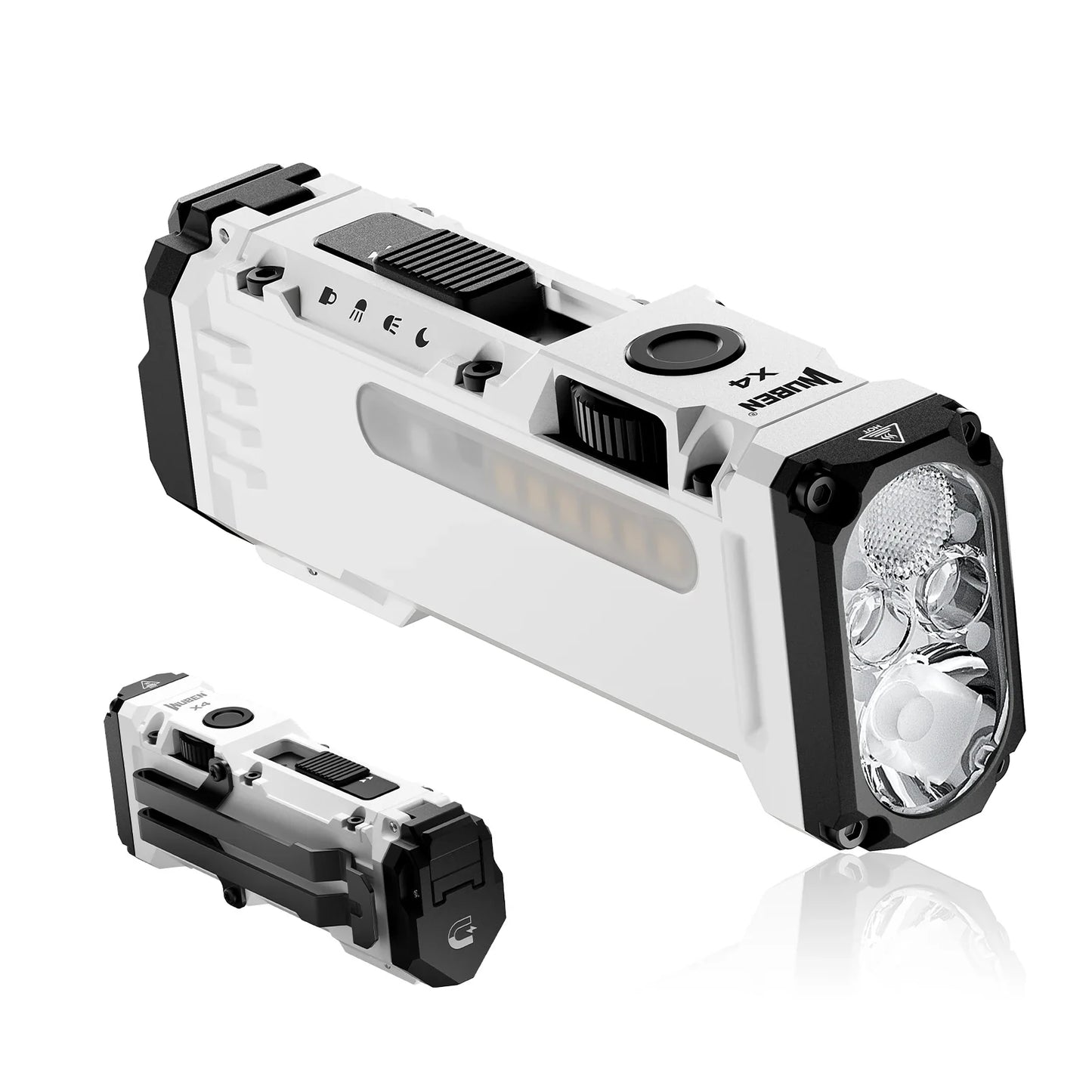 WUBEN X4 EDC Flat Flashlight with RGB Light, 1500 Lumens Mini Flashlight with Tactical Switch and Magnetic,