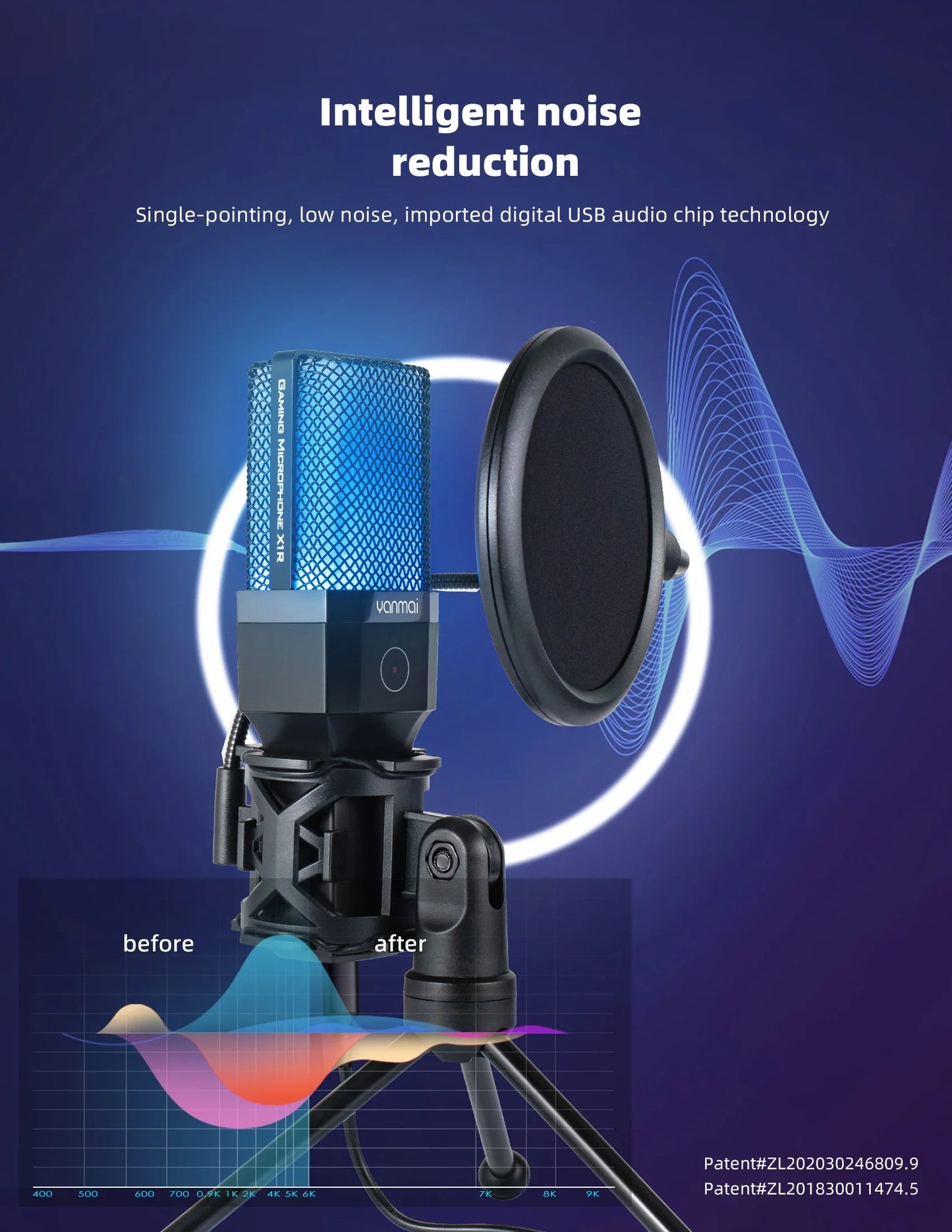 Professional USB Condenser Microphone Kit – Gaming & Podcast Mic for PC/Laptop, Wired Studio Recording Mic for Streaming, Karaoke & Voice Overs.
