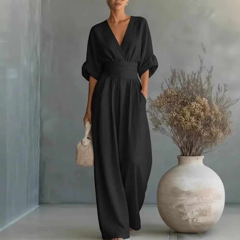 Full Size Sleeveless Wide Leg Jumpsuit Plus Size