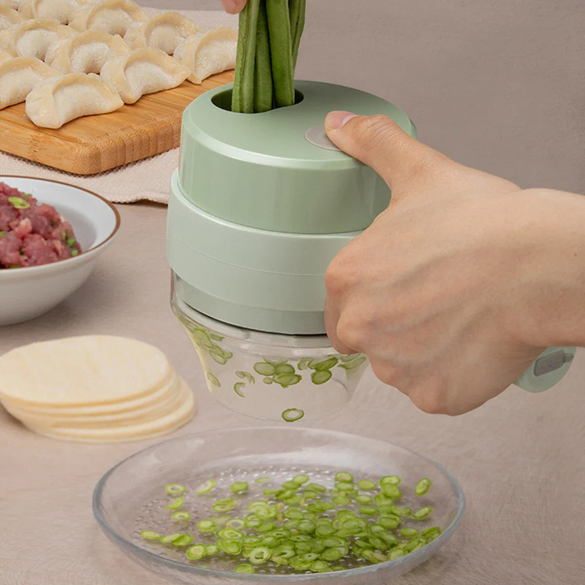 4in1 Handheld Electric Vegetable Cutter Set Wireless