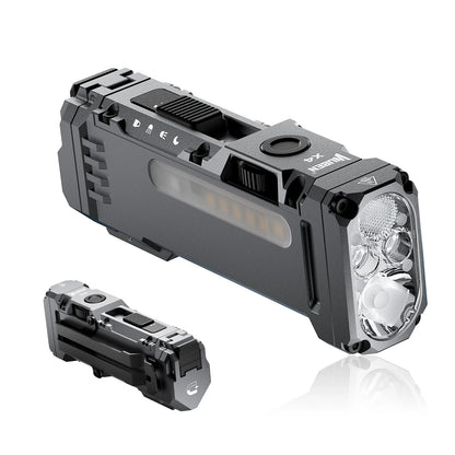 WUBEN X4 EDC Flat Flashlight with RGB Light, 1500 Lumens Mini Flashlight with Tactical Switch and Magnetic,