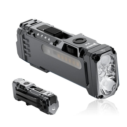 WUBEN X4 EDC Flat Flashlight with RGB Light, 1500 Lumens Mini Flashlight with Tactical Switch and Magnetic,