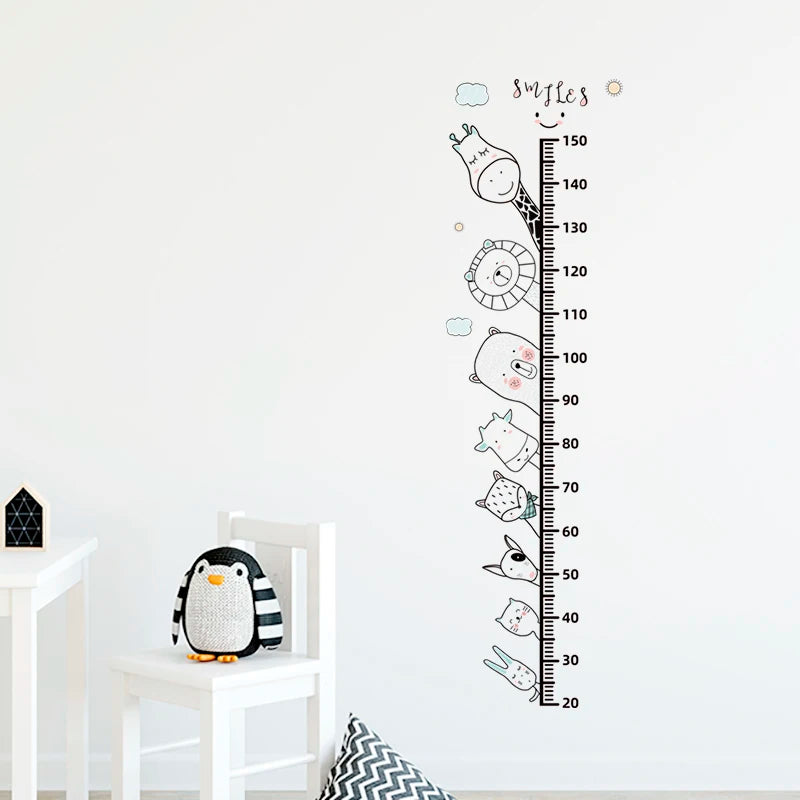 3PC Cartoon Animal Height Ruler Wall Stickers