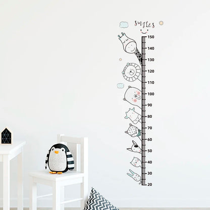 3PC Cartoon Animal Height Ruler Wall Stickers