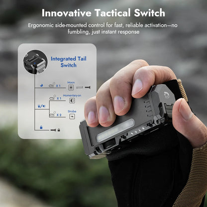WUBEN X4 EDC Flat Flashlight with RGB Light, 1500 Lumens Mini Flashlight with Tactical Switch and Magnetic,