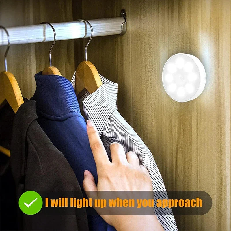 Motion Sensor LED Night Light – USB Rechargeable Wireless Closet Light