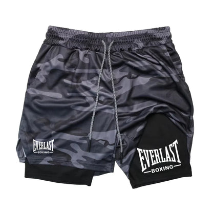 Everlast Double Layer Compression Shorts for Fitness and Basketball