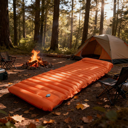 Extra Thick Camping Self-Inflating Sleeping Pad With Built-In Pump