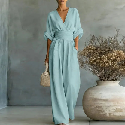 Full Size Sleeveless Wide Leg Jumpsuit Plus Size