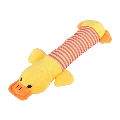 Popular Pet Dog Cat Funny Fleece Durability Plush Dog Toys Squeak Chew Sound Toy Fit for All Pets Elephant Duck Pig Plush Toys