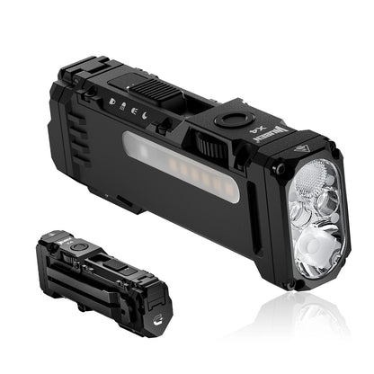 WUBEN X4 EDC Flat Flashlight with RGB Light, 1500 Lumens Mini Flashlight with Tactical Switch and Magnetic,