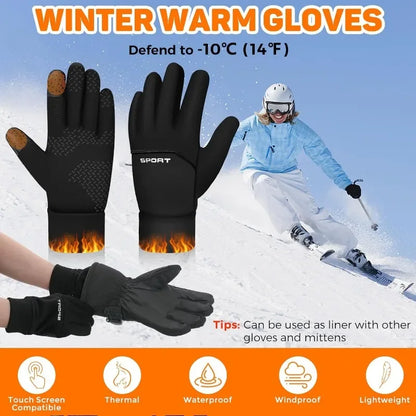 Winter Warm Touch Screen Gloves – Windproof Non-Slip Thermal Cycling & Outdoor Gloves for Men & Women