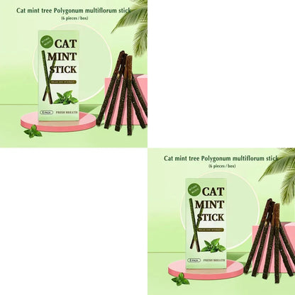 6pcs Natural Matatabi Cat Stick Mint Caught Bite Excited Rods Silvervine For Cat Teeth Cleaning Treating Pet Supply Cat Toys