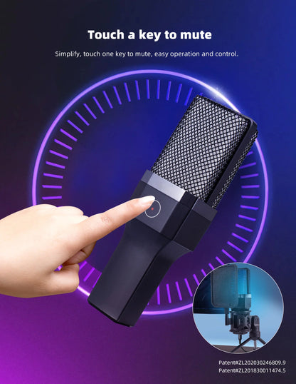 Professional USB Condenser Microphone Kit – Gaming & Podcast Mic for PC/Laptop, Wired Studio Recording Mic for Streaming, Karaoke & Voice Overs.