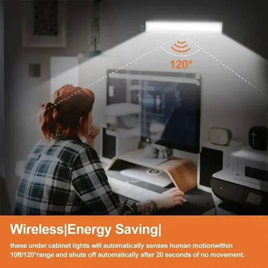 Under Cabinet Motion Sensor Light Rechargeable LED Strip Kitchen Light