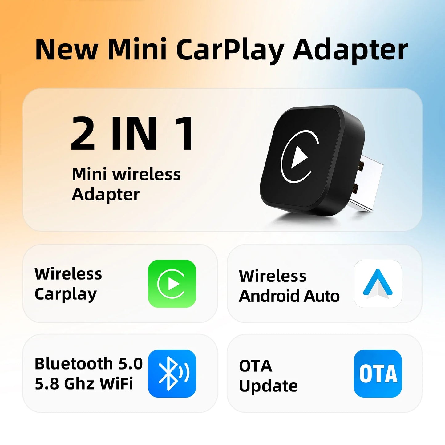 Wired to Wireless CarPlay & Android Auto Dongle, Adapter Stable Sync, 2026 model