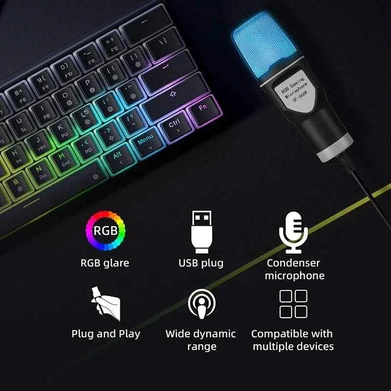 Professional USB Condenser Microphone Kit – Gaming & Podcast Mic for PC/Laptop, Wired Studio Recording Mic for Streaming, Karaoke & Voice Overs.